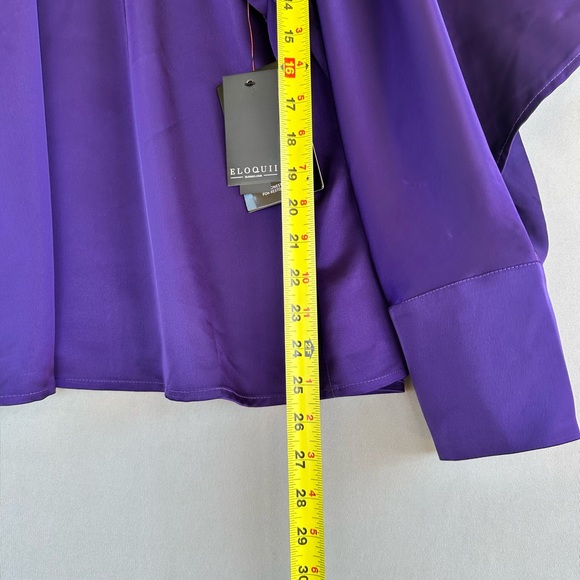🎉5 for $45🎉 NWT Eloquii One Shoulder Satin Top blouse With Draped Sleeve size 18 - Picture 7 of 12